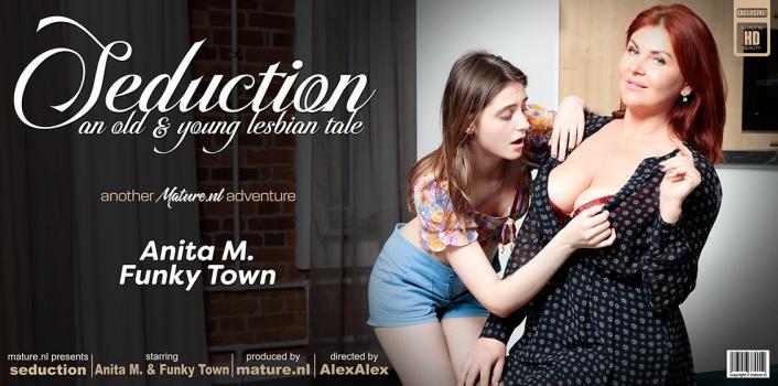 maturenl 17 03 2023 anita m and funky town – teeny babe funky town gets seduced by her horny neighbour anita m. in the living room