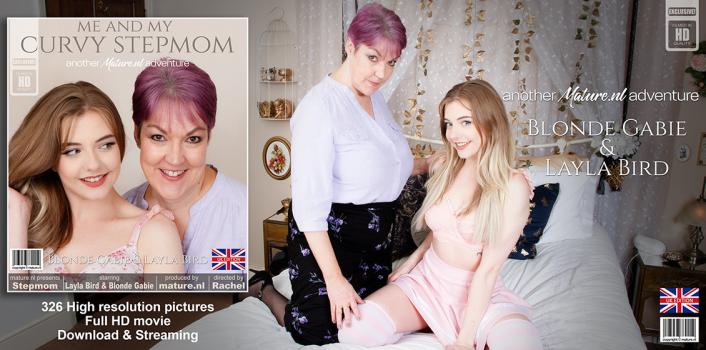 maturenl 24 03 2023 blonde gabie and layla bird – naughty teeny blonde gabie gets licked by her curvy stepmom lady bird in her own bed