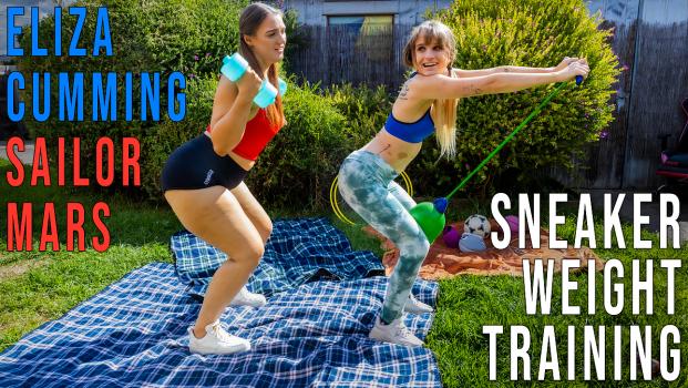 girlsoutwest 24 06 08 eliza cumming and sailor mars sneaker weight training
