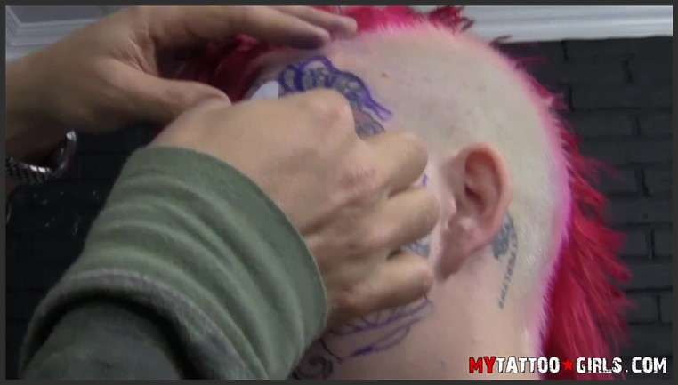 17 03 17 evilyn ink submissive goth slut gets face tattooed and masturbates