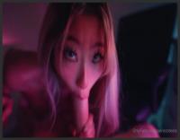 sexy asian teen raya steele massages my cock with her throat