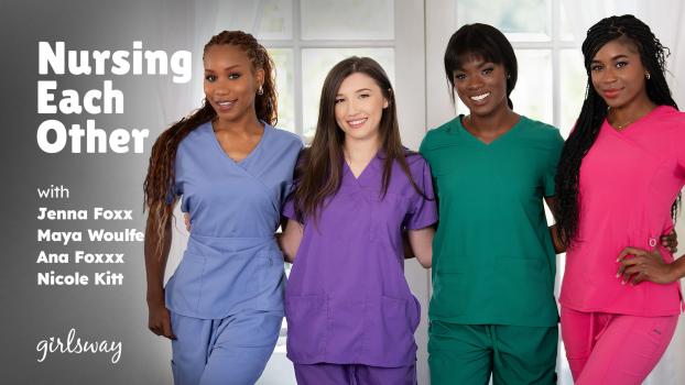 girlsway 24 08 25 ana foxxx, jenna foxx, maya woulfe and nicole kitt – nursing each other