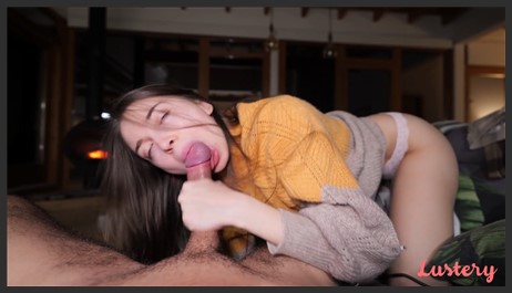 E1976 Mike And Vika BJ By The Fireplace