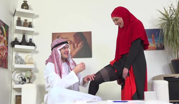 SexWithMuslims 26 02 13 Livia Venom Black stockings and lace are hidden under the hijab CZECH